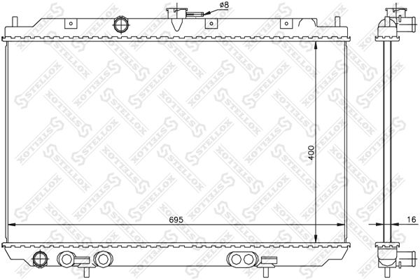 Радиатор охлаждения Stellox 10-26721-SX Nissan ALMERA TINO