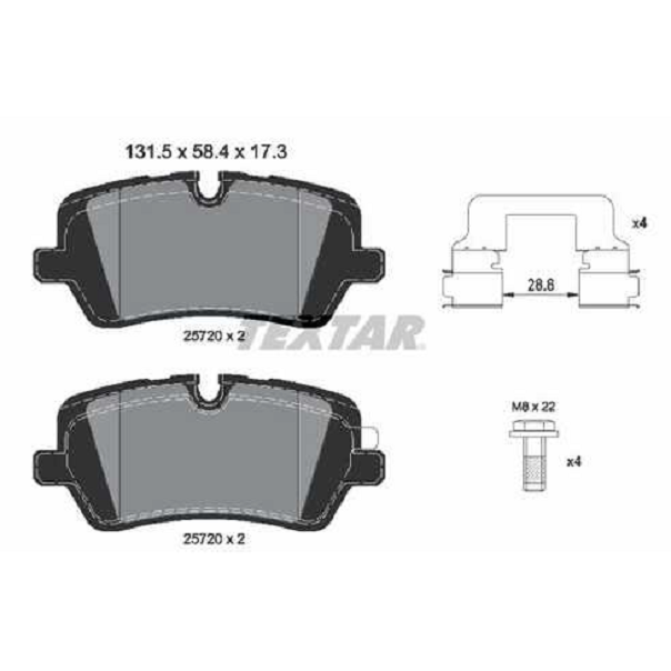 Тормозные колодки Textar 2572001 дисковые, задняя ось