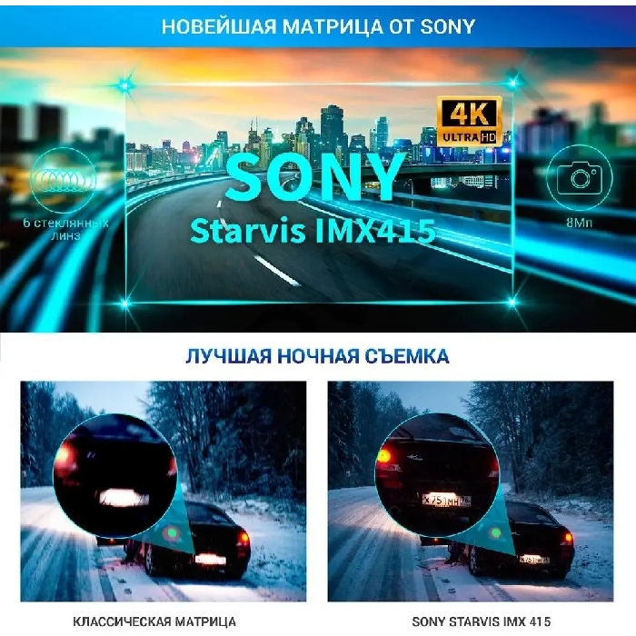 Видеорегистратор TrendVision Hybrid Signature Real 4K Max 170 ° черный