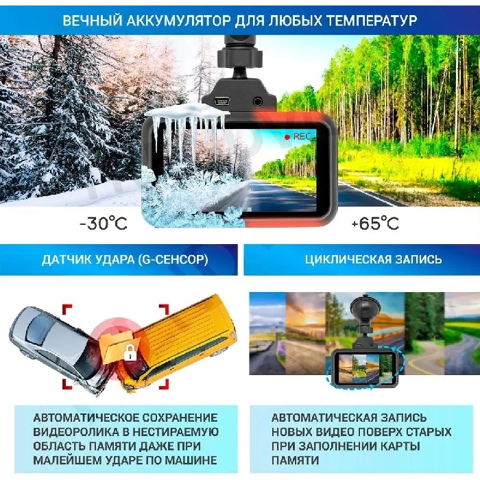 Видеорегистратор TrendVision Hybrid Signature Real 4K Max 170 ° черный