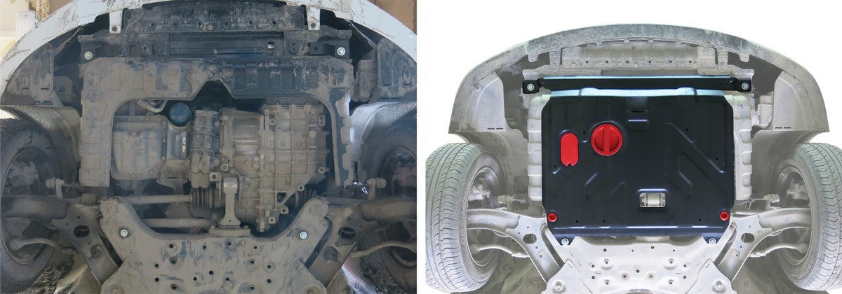 Защита картера и КПП Автоброня 111.02343.1 Hyundai Solaris, V - 1,4; 1,6 (2011-) / Kia Rio, V - все (2011-)
