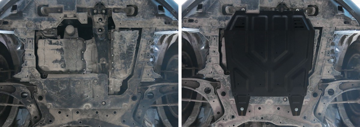 Защита картера и КПП Автоброня 111.04037.1 Mitsubishi ASX/Lancer Х/Outlander XL/Peugeot 4007/4008/Citroen C-Crosser/CitroenC4