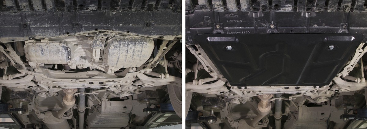 Защита картера и КПП Автоброня 111.05709.1 Toyota RAV4, V - 2,0MT, 2,0 CVT; 2,2D AT (2013-); 2,0MT, 2,0 CVT (2010-2013)