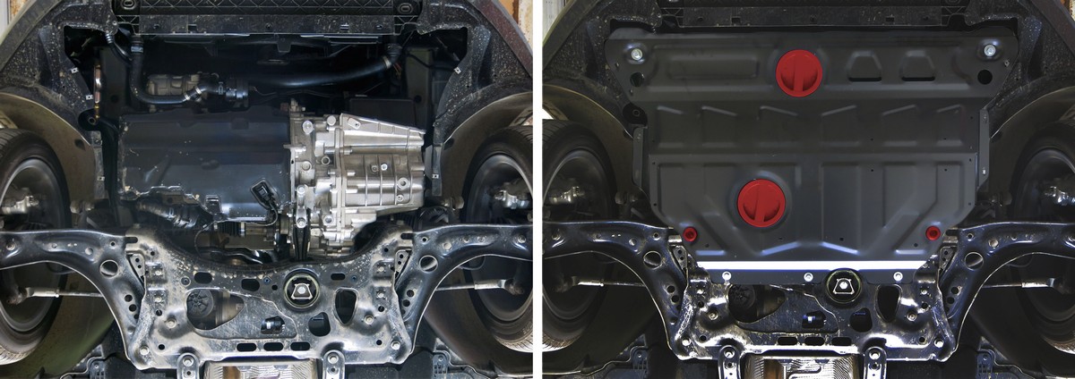 Защита картера и КПП Автоброня 111.05114.1 Skoda Octavia 2013-2017, V- 1.4; 1.6; 1.8; 2.0d (c Webasto)