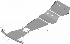 Защита картера и КПП Motodor 31336 Mitsubishi Pajero Sport II