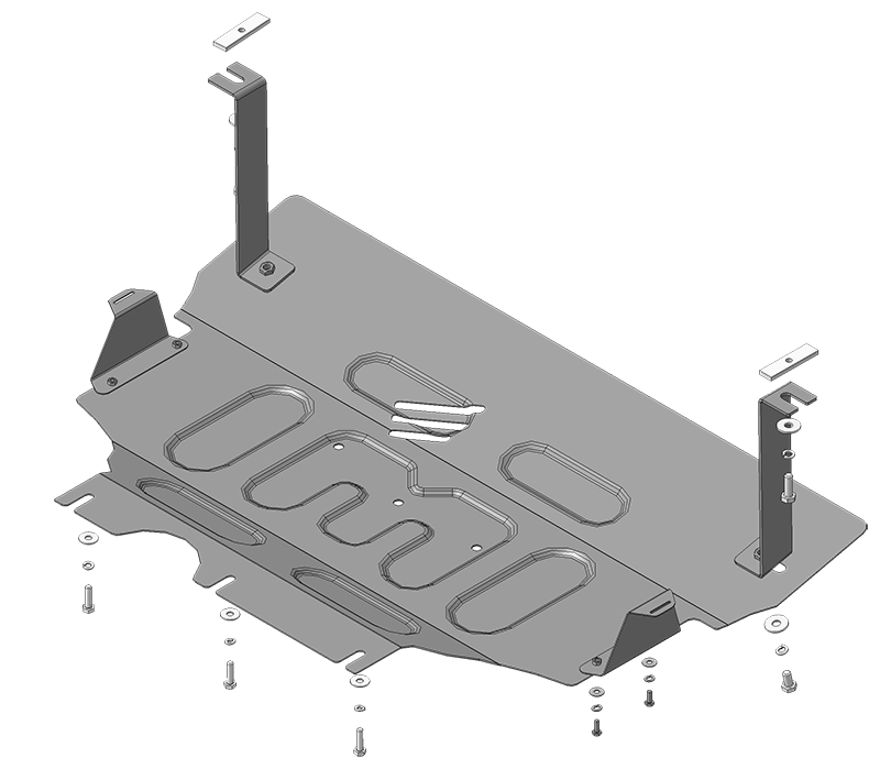 Защита картера и КПП Motodor 72303 Skoda Octavia III 2013-2020, Audi A3 2012-2019, Volkswagen Golf VII 2012-2019