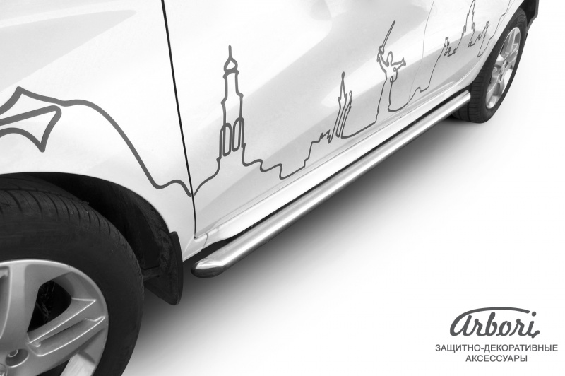Защита порогов Arbori AFZDALADXR08 серебристый LADA XRAY 2016-