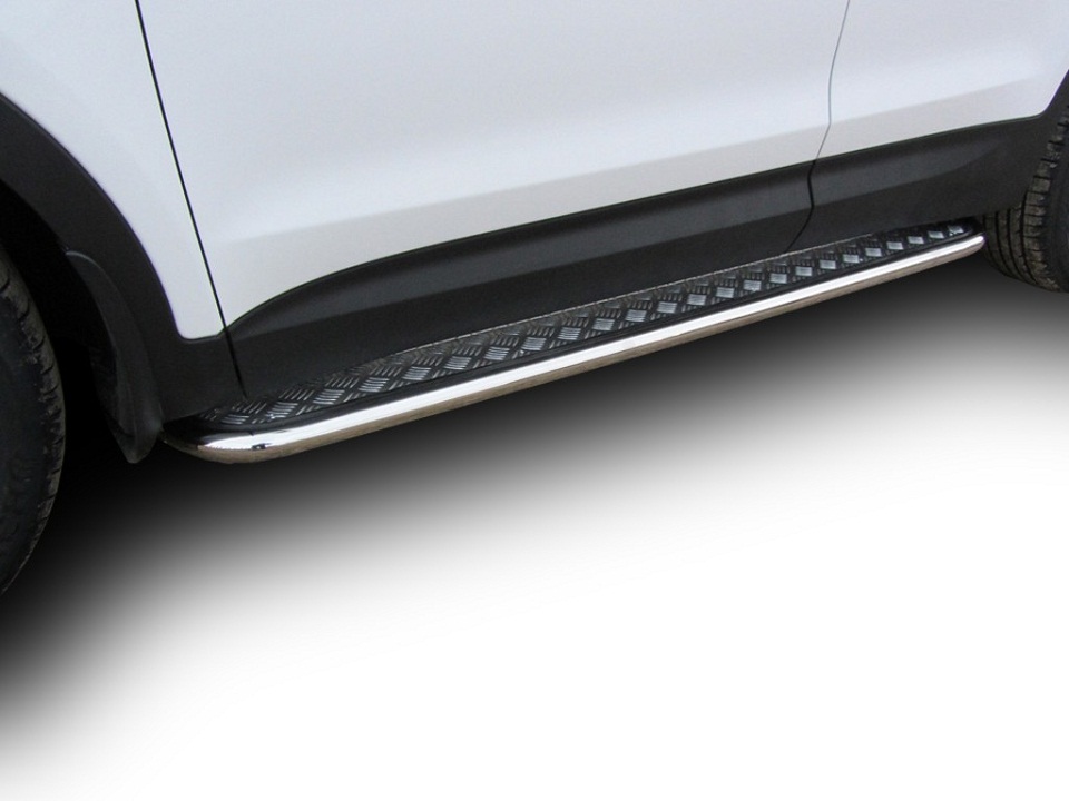 Защита порогов Arbori AFZDAHSFT1204 серебристый HYUNDAI SANTA-FE 2012-2018